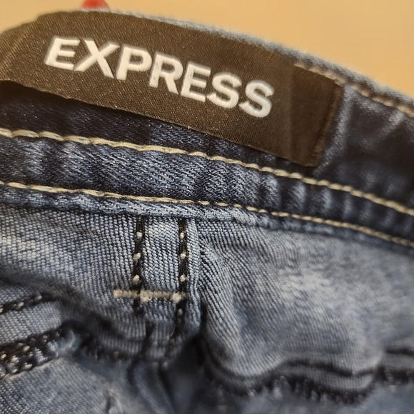 Express washed blue skinny low rise jeans 2R - Picture 2 of 12